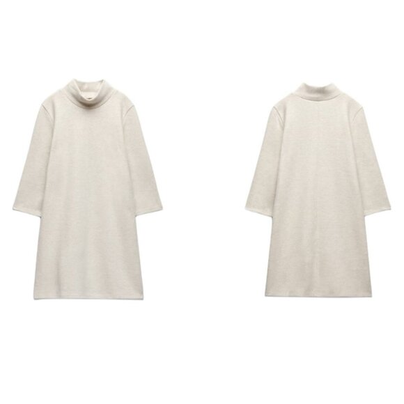 Zara Dresses & Skirts - ZARA SOFT DRESS ECRU 5039/533 SIZE L